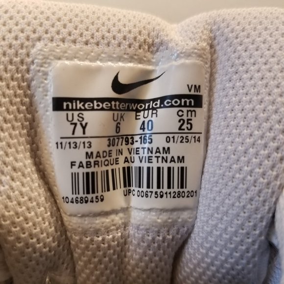 Nike AirMax 90 GS White/Black/Light Crimson/Grey - Picture 5 of 5